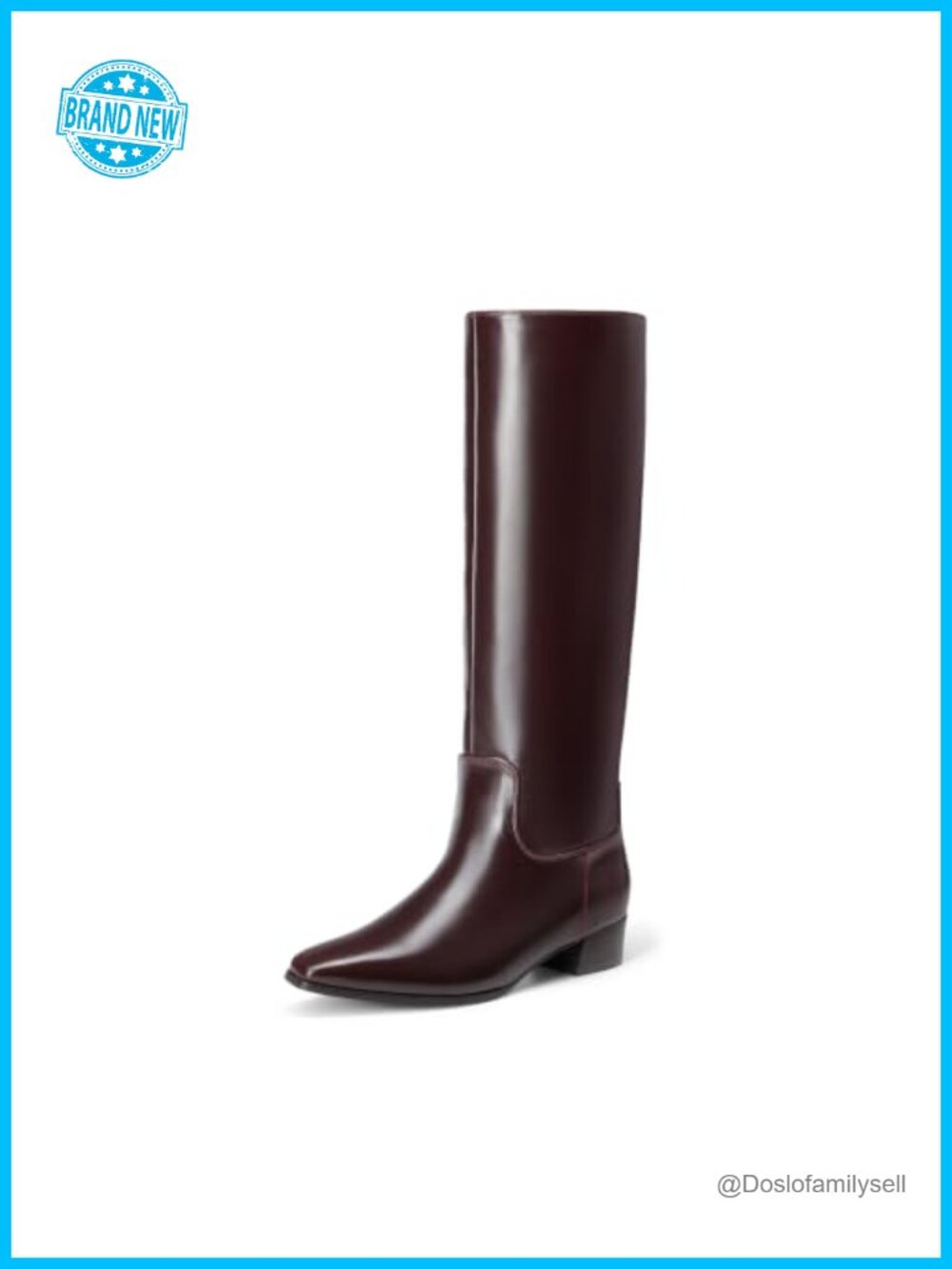 Women's Knee High Snipped Toe Fall Boots Faux Leather Block Heel